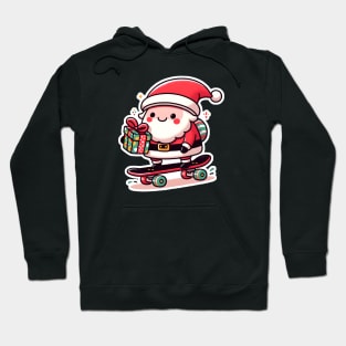 Santa Claus skateboard in Christmas Hoodie